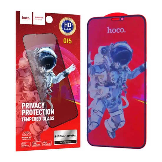 Hoco Privacy Tempered Glass Screen Protector G15 for Apple iPhone 14 Plus/13 Pro Max Black Hoco Privacy Tempered Glass Screen Protector G15 for Apple iPhone 14 Plus/13 Pro Max Black
